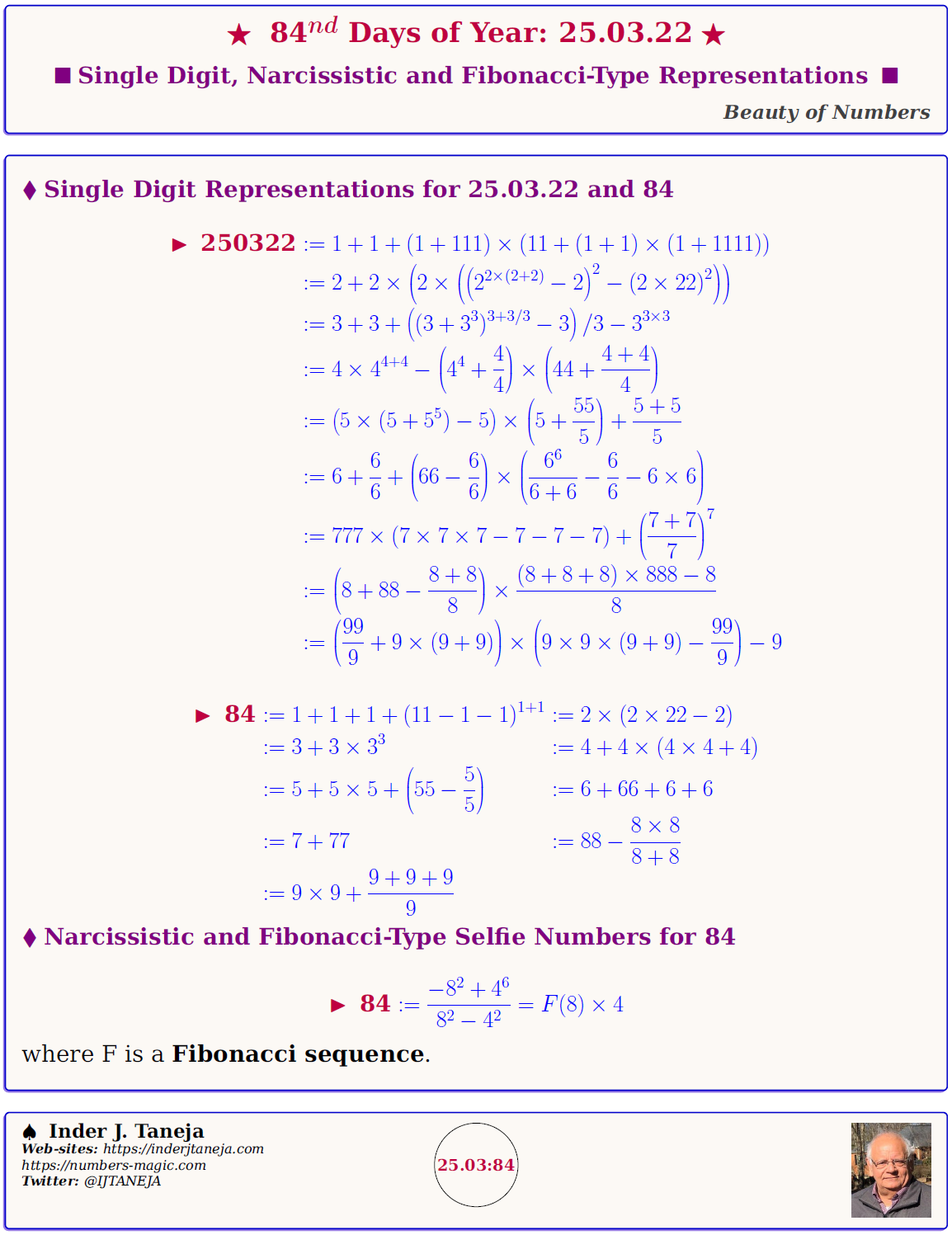 single digit representations of natural numbers