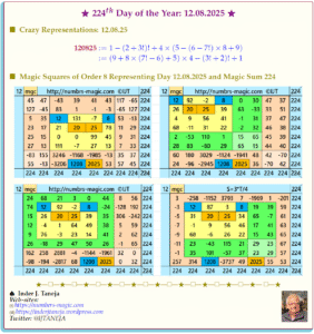 224th Day of the Year – 12.08.2025: Crazy Representations and Magic Squares of Orders 8