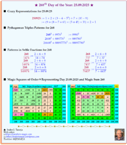 268th Day of the Year – 25.09.2025: Crazy Representations and Magic Squares of Order 9