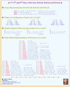 3rd, 4th and 5th Days of the Year: 03.01.26,  04.01.26 and 05.01.26 – Recreating Numbers and Representations
