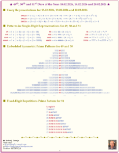 49th, 50th and 51st Days of the Year: 18.02.26, 19.02.26 to 20.02.26 – Recreating Numbers and Patterns